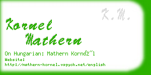 kornel mathern business card